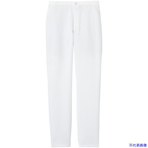 ■フォーク スリムストレートパンツ 6021SC ホワイト L 6021SC1L(6214198)[送料別途見積り][法人・事業..