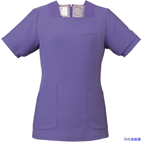 ■FOLK スクラブ HI711 スミレ LL HI71112LL(6217294)[送料別途お見積り][法人限定][掲外取寄]