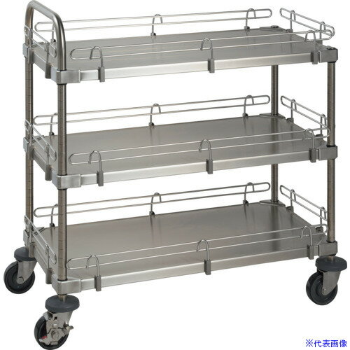 ■ERECTA スーパーシリーズ 落下防止カート I型 304ソリッドシェルフ W911mmxD461mm...