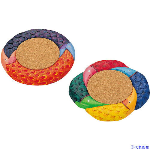 ■ArTeC 木彫コースター2枚組(30617) 30617(6341035)[送料別途お見積り][法人限定][外直送]