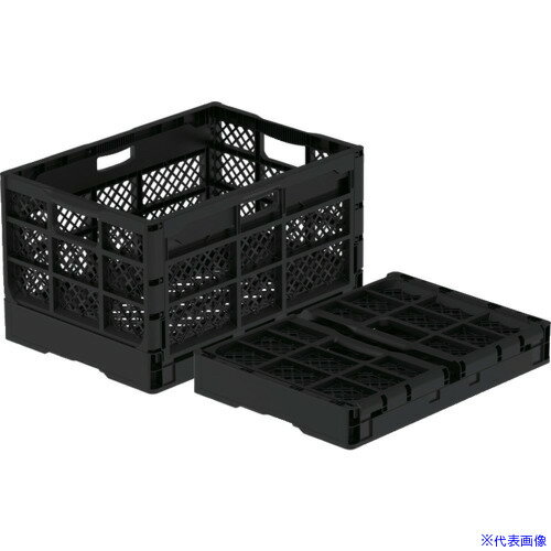 ■E-CON 折りたたみコンテナー 562060 ホームオリコンS50M ブラック 56206000BK901(6345784)