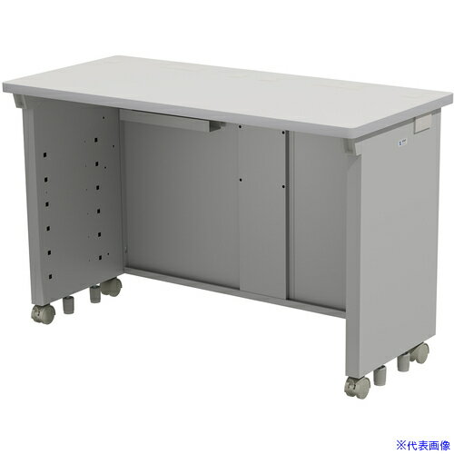 ■SANWA eデスク(グレー)W1100×D500×H700 EDSK11050GY(6531922)[送料別途お見積り][...