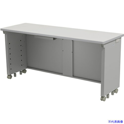 ■SANWA eデスク(グレー)W1500×D500×H700 EDSK15050GY(6535251)[送料別途お見積り][法人限定][外直送]