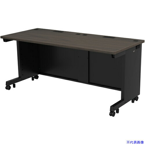 ■SANWA eデスク(濃い木目)W1600×D700×H700 EDSK16070M(6549495)[送料別途お見積り][法人限定][外直送]