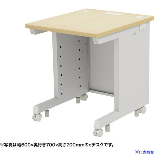 ■SANWA eデスク(薄い木目)W600×D800×H720 EDSK6080LM72(6549542)[送料別途お見積り][法人限定][外直送]