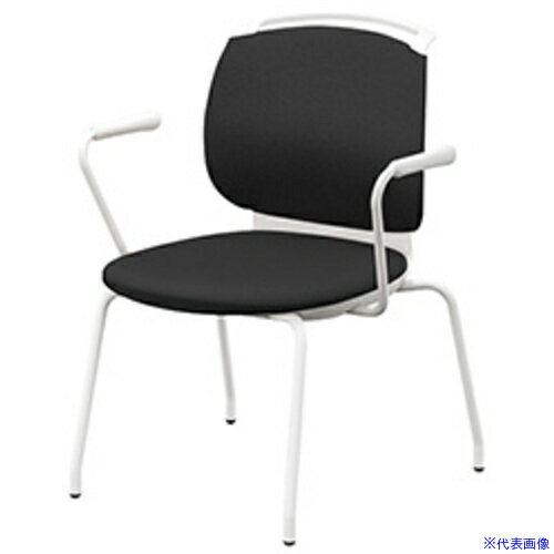 ■NAIKI ミーティングチェアー(肘付) E480型 ルント runto E481FKH3BKD(6561213)[送料別途お見積り][法人限定][掲外取寄]