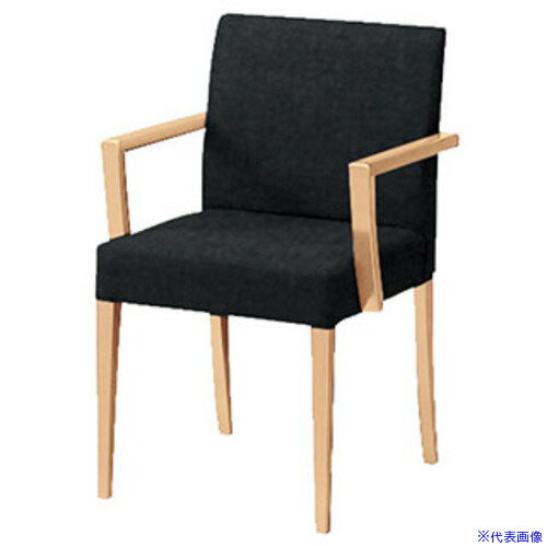 ■NAIKI ミーティングチェアー(肘付) E390型 E391M7BK(6561221)[送料別途お見積り][法人限定][掲外取寄]