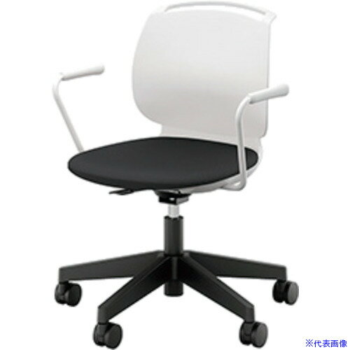■NAIKI ミーティングチェアー(肘付) E480型 ルント runto E485FH3BK(6562799)[送料...