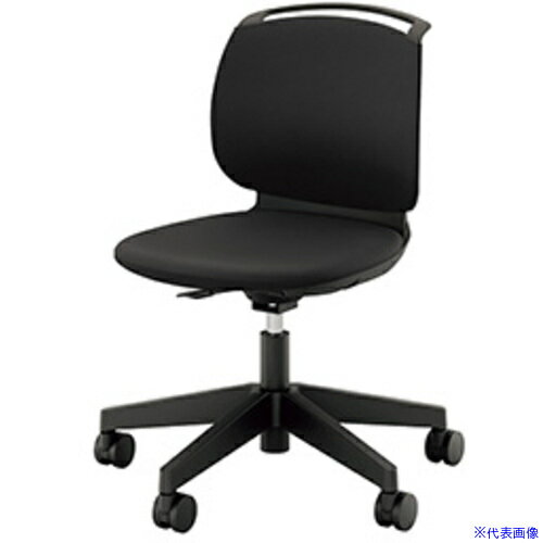 ■NAIKI ミーティングチェアー(肘無) E480型 ルント runto E484FKB1BK(6562810)[送料別途お見積り][法人限定][掲外取寄]