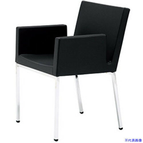 ■NAIKI ミーティングチェアー(肘付) E340型 E341BLK(6569057)[送料別途お見積り][法人限定][掲外取寄]