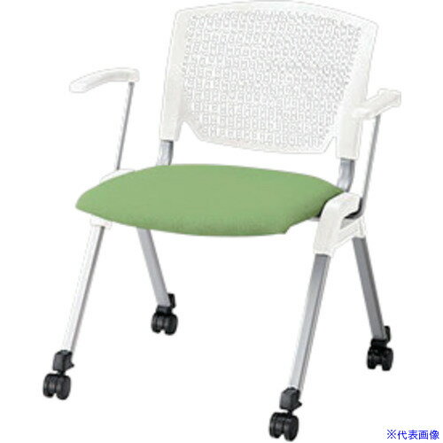 ■NAIKI ミーティングチェアー(肘付) E470型 E471C3YGR(6573848)[送料別途お見積り][法人限定][掲外取寄]