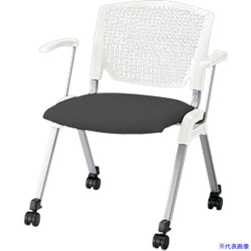 ■NAIKI ミーティングチェアー(肘付) E470型 E471C3BLK(6573862)[送料別途お見積り][法人限定][掲外取寄]