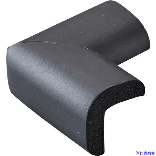 ■緑十字 コーナー用ガードクッション V型タイプ ブラック 70×70×44mm 裏テープ付 246364(6620087)[送料..