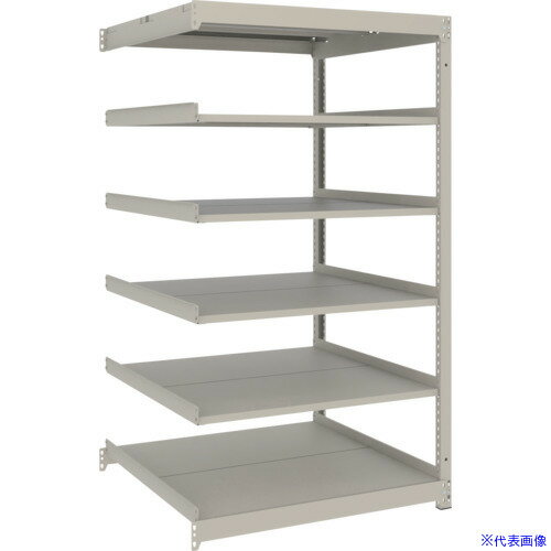 ■TRUSCO スチールラック 薄板ラック(棚板分割タイプ、耐荷重100Kg)900×875×H1500 6段連結 ネオグレー UL5396B(NG)(6625001)