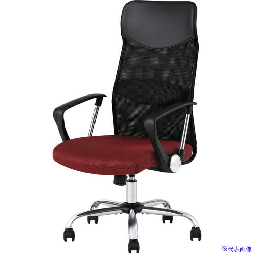 ■IRIS 108504 メッシュバックチェア ハイバック ボルドー OFCMBHRR(6802715)[法人限定][外直送元]