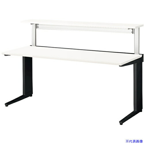 其它 - ■NAIKI 平デスク(机上テーブル付) トリアス TR型/天板:ホワイト 本体:ブラック/W1600×D700×H1096 (天板面:H720) TRH167FMTBH(6807094)[送料別途お見積り][法人限定][外直送]