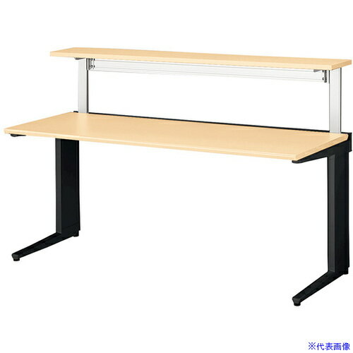 オレンジブック トラスコ中山　TRUSCONAIKI 平デスク(机上テーブル付) トリアス TR型/天板:シルクウッド 本体:ブラック/W1600×D700×H1096 (天板面:H720) 〔品番:TRH167FMTBS〕[ 注番:680...