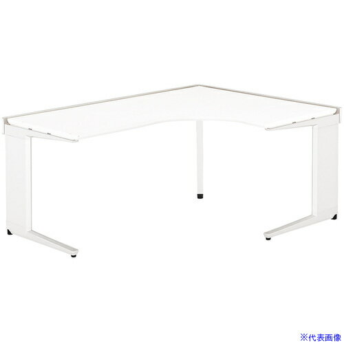 ■NAIKI ワークデスク(右用) トリアス TR型/天板:ホワイト 本体:クリアーホワイト/W1600×D1200×H720 TRH1612CTRWH(6808615)[送料別途お見積り][法人限定][外直送]