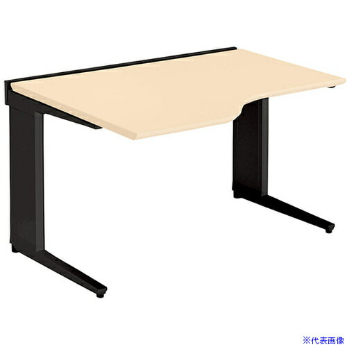 ■NAIKI 平デスク(左ウェーブタイプ) トリアス TR型/天板:シルクウッド 本体:ブラック/W1200×D900×H720 TRH127EFLBS(6808646)[送料別途お見積り][法人限定][掲外取寄]