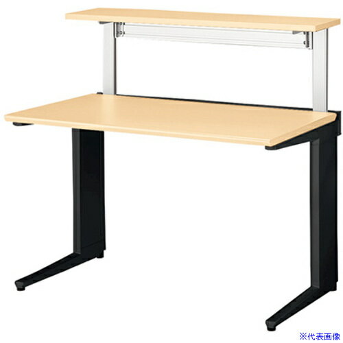 ■NAIKI 平デスク(机上テーブル付) トリアス TR型/天板:シルクウッド 本体:ブラック/W1200×D700×H1096 (..