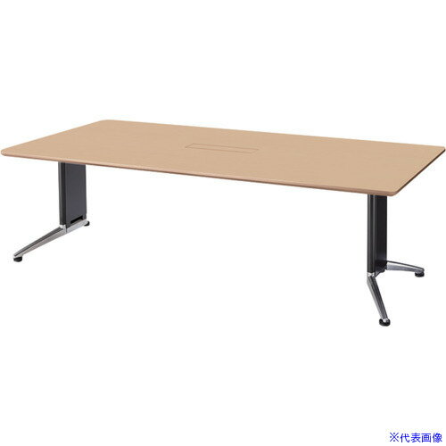 ■NAIKI ミーティングテーブル(縦配線 KDG型/天板：サンドウォールナット 脚：ブラック/W1800×D900×H715..