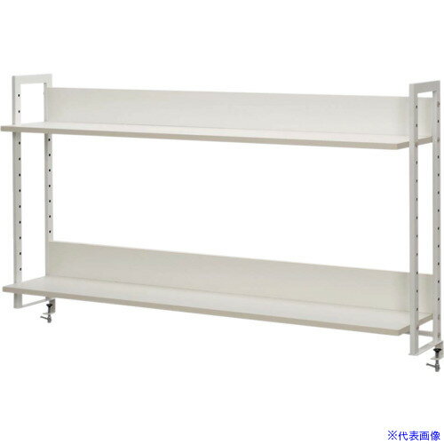 ■アールエフヤマカワ ワークデスク2上置ハイシェルフW1400 ホワイト GZUSRH21400WH(6861734)[送料別途見積り][法人・事業所限定]