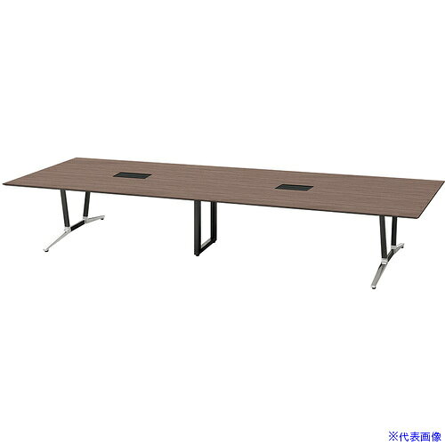 ■NAIKI ミーティングテーブル(舟底配線付 アドコード ADC型/天板:ショコラアッシュ 脚部:ポリッシュ/W4200×D1200 ADC4212AKHPBCA(6916506)[送料別途お見積り][法人限定][掲外取寄]