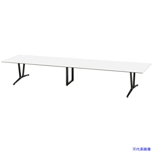 ■NAIKI ミーティングテーブル(舟底) アドコード ADC型/天板:ホワイト 脚部:ブラック/W4200×D900 ADC420..