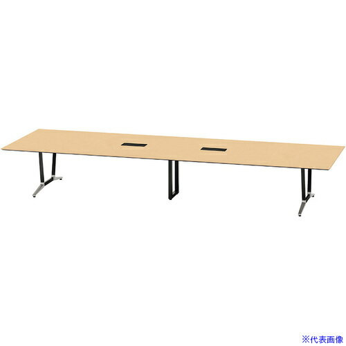 ■NAIKI ミーティングテーブル(舟底配線付 アドコード ADC型/天板:シルクウッド 脚部:ポリッシュ/W4800×D1500 ADC4815AKHPBS(6918097)[送料別途お見積り][法人限定][掲外取寄]