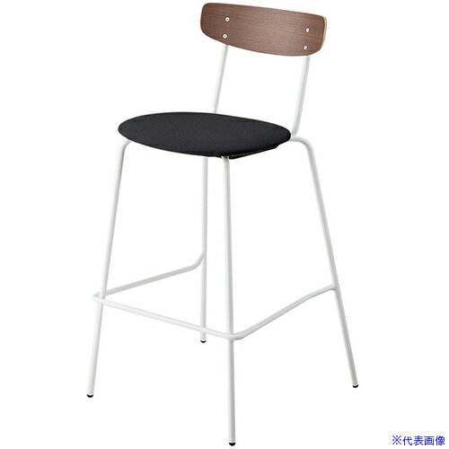 ■NAIKI ミーティングチェアー(ハイ) プルミノ E395型/合板：ダークウォールナット/座面：ブラック E396..