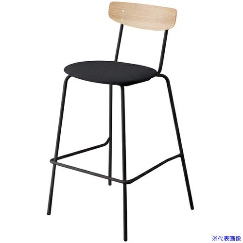 ■NAIKI ミーティングチェアー(ハイ) プルミノ E395型/合板：サンドウォールナット/座面：ブラック E396..