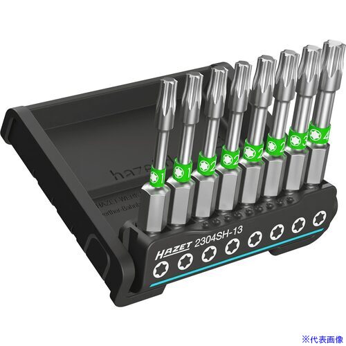 オレンジブック トラスコ中山　TRUSCOHAZET ビットセット8点 〔品番:2304SH13〕[ 注番:6930821]特長仕様●ケース色：黒●ケース寸法(mm)間口：85●ケース寸法(mm)奥行：70●ケース寸法(mm)高さ：22●セット内容(点)：8仕様2●六角ソリッド6.3mm（1/4インチ）・8set●・職場や家庭でのDIYに便利なツールホルダーに収まったツールセット●・最小限のスペースに最大限のツールを収納し、非常に便利でコンパクトで、外●　観もすっきりスマートです●・HAZET SmartHolder - アクセスしやすいツール収納セット●・側面のボタンでキックスタンドをセットアップするドライバービットマガジン●・ビットスタンドを上げると、簡単にビットを取り外すことができます●・閉じた状態では、すべてのパーツが常に安全にロックされているため、パーツ●　の脱落はありません。●TORX： T10・T15・T20・T20・T25・T27・T30・T40材質/仕上セット内容/付属品注意原産国（名称）ドイツJANコード4000896250578本体質量0.107kgオレンジブック トラスコ中山　TRUSCOHAZET ビットセット8点 〔品番:2304SH13〕[注番:6930821][本体質量：0.107kg]分類》手作業工具》工具セット》整備用工具セット☆納期情報：メーカー取り寄品（弊社より発送）