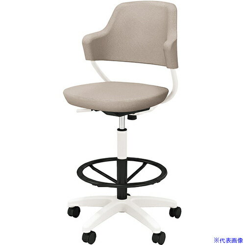 ■NAIKI ワークチェアー(ハイ) HPE型/背座：ベージュ/肘付 HPE521FWPBG(6931497)[送料別途お見積り][法人限定][掲外取寄]
