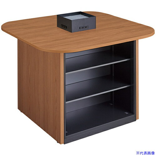 ■NAIKI キャビネットカウンター スクエアタイプ CF型/脚:ミディアムウォールナット 天板:ミディアムウ..