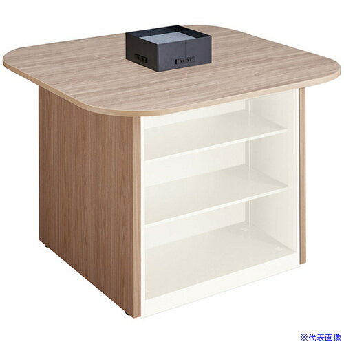 ■NAIKI キャビネットカウンター スクエアタイプ CF型/脚:サンドオーク/天板:サンドオーク 幕板:ホワイト/W1400×D1400 CFH1414SPBSOSOW(6932184)[送料別途お見積り][法人限定][掲外取寄]