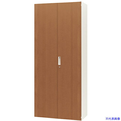 ■NAIKI ワードローブ CW型/扉：ミディアムウォールナット 本体：クリアーホワイト/W899×D450×H2100 CW0921WWAMW(6932262)[送料別途お見積り][法人限定][掲外取寄]