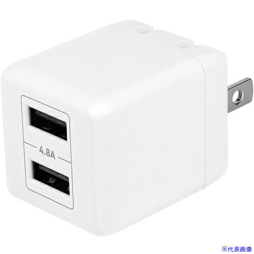 ■Owltech コンパクトなサイズなのに24Wの高出力 最大24W出力 USB Type-A×2 AC充電器 OWLAC24WA2RWH(6938466)[送料別途お見積り][法人限定][掲外取寄]