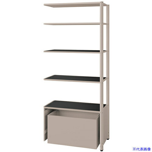 ■NAIKI シェルフラック(下段ボックス メレム MU型/天板：サテンブラック 本体：サテンアッシュトープ/W..