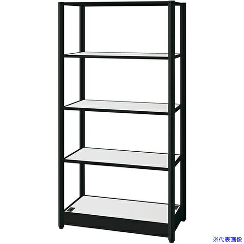 Western Furniture - ■NAIKI シェルフラック(基本型) メレム MU型/天板：サテンホワイト 本体：サテンブラック/W950×H1813 MU0918KSBSW(6981425)[送料別途お見積り][法人限定][掲外取寄]