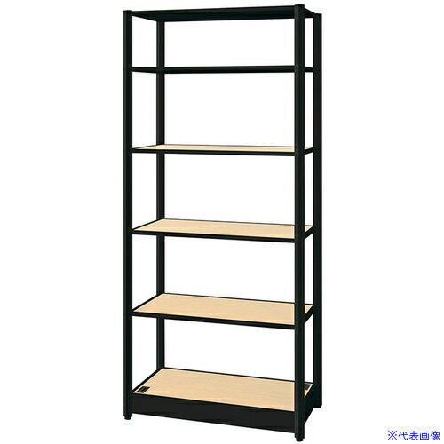 オレンジブック トラスコ中山　TRUSCONAIKI シェルフラック(基本型) メレム MU型/天板：シルクウッド 本体：サテンブラック/W950×H2103 〔品番:MU0921KSBS〕[ 注番:6981442]特長●オフィス空間をゆる...