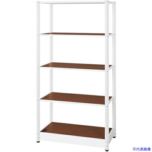 ■NAIKI シェルフラック(基本型) メレム MU型/天板:ダークウォールナット 本体:サテンホワイト/W950×H1813 MU0918KSWWN(6981460)[送料別途お見積り][法人限定][掲外取寄]