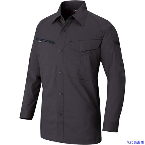 樂天商城 - ■アイトス ニュームービンカット 長袖シャツ(男女兼用)AZ6845 チャコール LL AZ6845014LL(6981784)[送料別途お見積り][法人限定][掲外取寄]