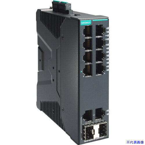 ■MOXA 産業用フルギガビットスマートイーサネットスイッチ10ポート(RJ−45×8、コンボポート×2) SDSG30102GTXSFP(6983476)[送料別途お見積り][法人限定][掲外取寄]