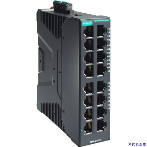 ■MOXA 産業用フルギガビットスマートイーサネットスイッチ16ポート(RJ-45×8) SDSG3016(6983483)[送料別途お見積り][法人限定][掲外取寄]