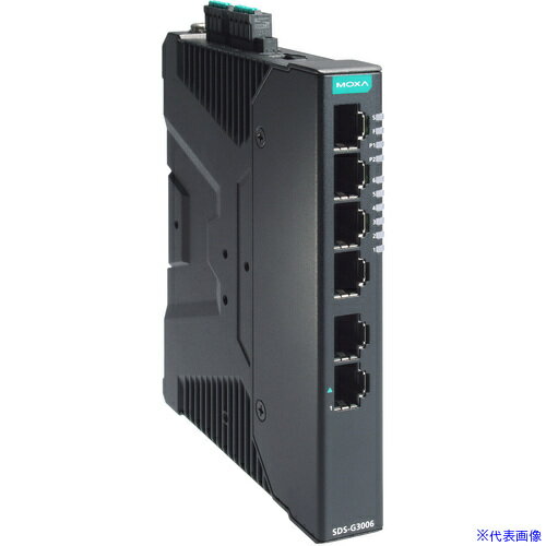 ■MOXA 産業用フルギガビットスマートイーサネットスイッチ6ポート(RJ-45×6)、ワイド温度モデル SDSG3006T(6983491)[送料別途お見積り][法人限定][掲外取寄]