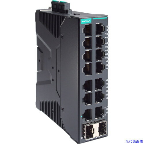 ■MOXA 産業用ギガビットスマートイーサネットスイッチ16ポート(RJ−45×14、光ファイバ×2) SDS30162GSFP(6983497)[送料別途お見積り][法人限定][掲外取寄]