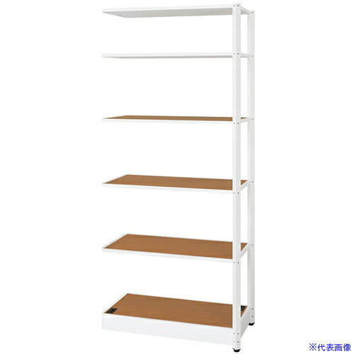 ■NAIKI シェルフラック(連結型) メレム MU型/天板：ミディアムウォールナット 本体：サテンホワイト/W925×H2103 MU0921RSWMW(6984880)[送料別途お見積り][法人限定][掲外取寄]