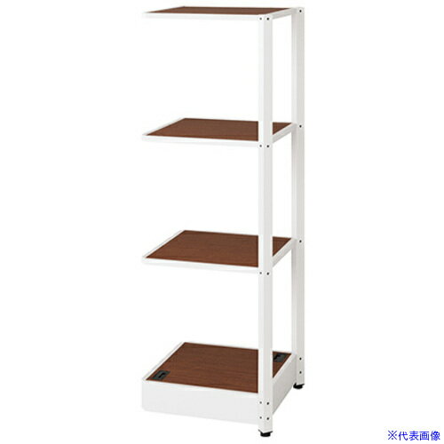 オレンジブック トラスコ中山　TRUSCONAIKI シェルフラック(コーナー連結 メレム MU型/天板：ダークウォールナット 本体：サテンホワイト/W475×H1393 〔品番:MU0414RSWWN〕[ 注番:6984950]特長●オフ...