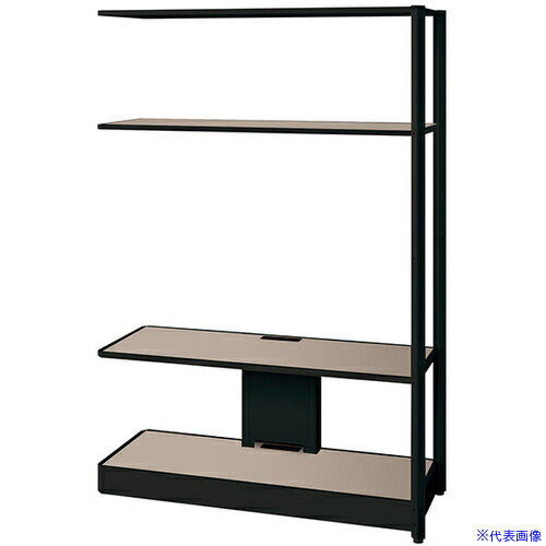 オレンジブック トラスコ中山　TRUSCONAIKI シェルフラック(モニターユニット メレム MU型/天板：サテンアッシュトープ 本体：サテンブラック/W1225×H1813 〔品番:MU1218RMLSBST〕[ 注番:6984965]...