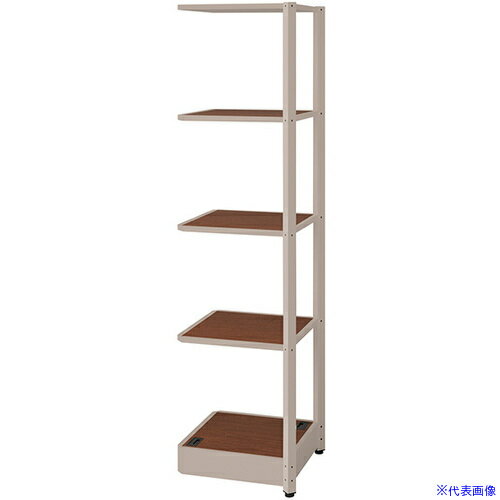 オレンジブック トラスコ中山　TRUSCONAIKI シェルフラック(コーナー連結 メレム MU型/天板：ダークウォールナット 本体：サテンアッシュトープ/W475×H1813 〔品番:MU0418RSTWN〕[ 注番:6986504]特長...